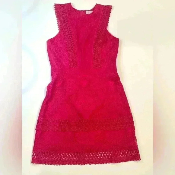 Adelyn Rae hot pink lace sleeveless mini dress size small - Picture 2 of 4